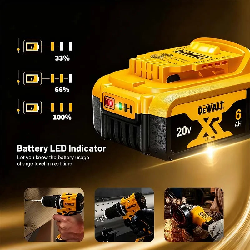 DeWalt 18V/20V 6Ah MAX FlexVolt Battery with Charger Protection — DCB606/DCB205/DCB206