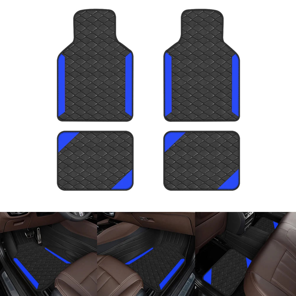 Luxury PU Leather Car Floor Mats 4pcs – Left-Hand Drive