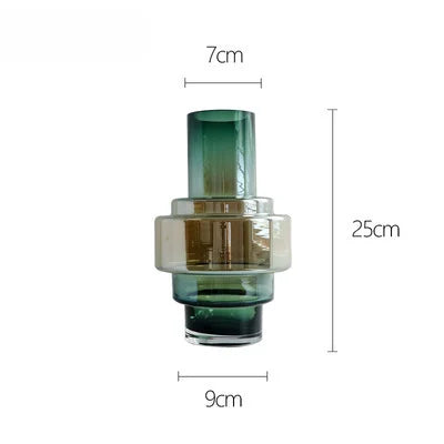 Gradient Color Ornaments Geometric Creative Vases Minimalist Home Decor Living Room Decoration Flower Arrangement Glass Vases