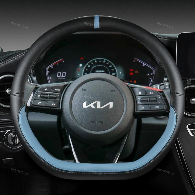 Steering Wheel Cover 38cm Leather – Kia Sportage Ceed Rio Sorento K2-K5