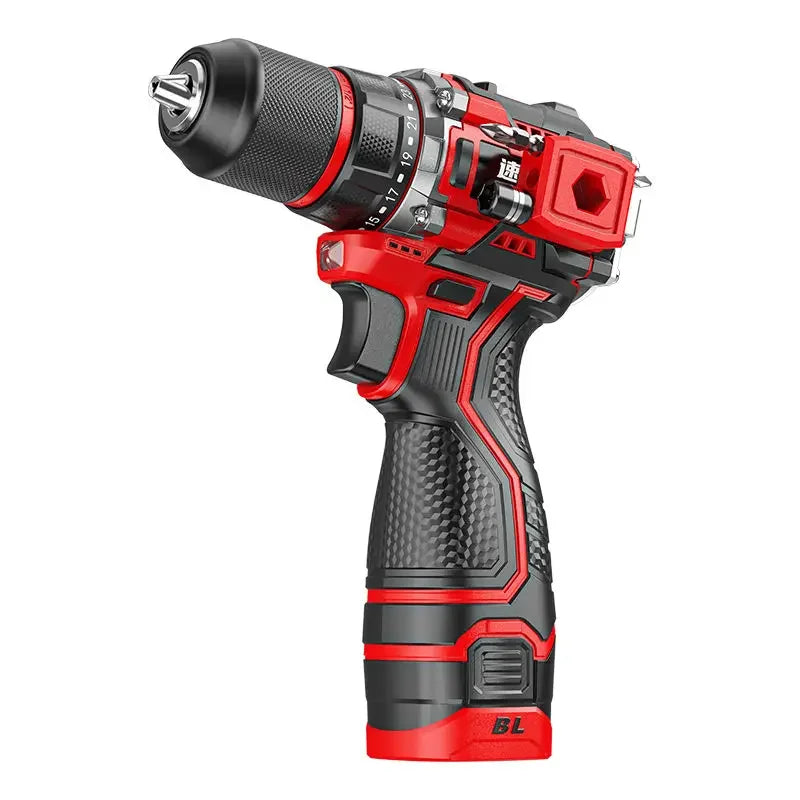 Brushless Cordless Impact Drill – Electric Screwdriver with Metal Chuck