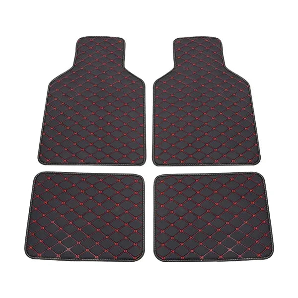 Universal PU Leather Car Floor Mats 4pcs – Multi-Colour