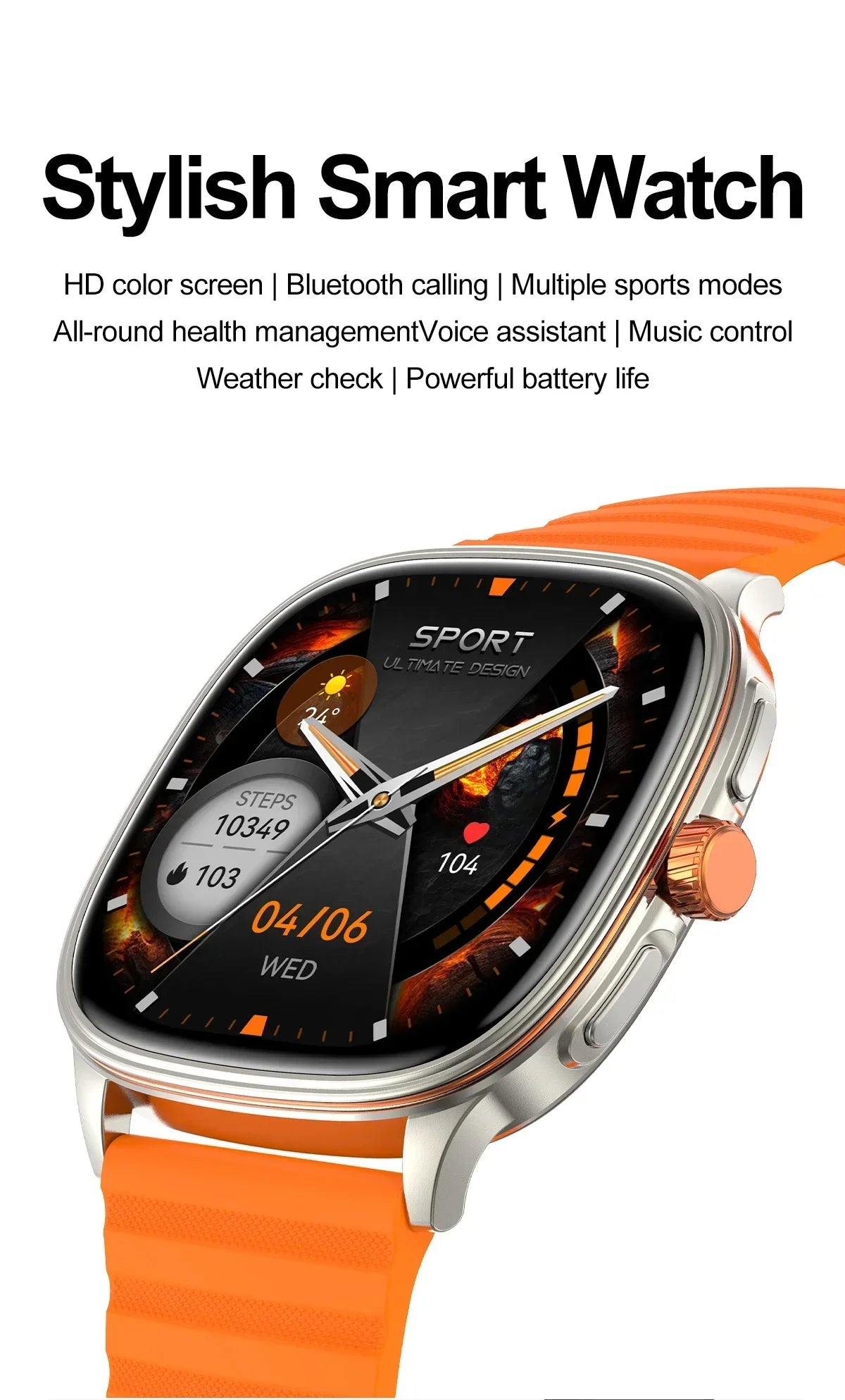 1.39-Inch AMOLED Smartwatch with NFC, Bluetooth Calling & 100 Sports Modes