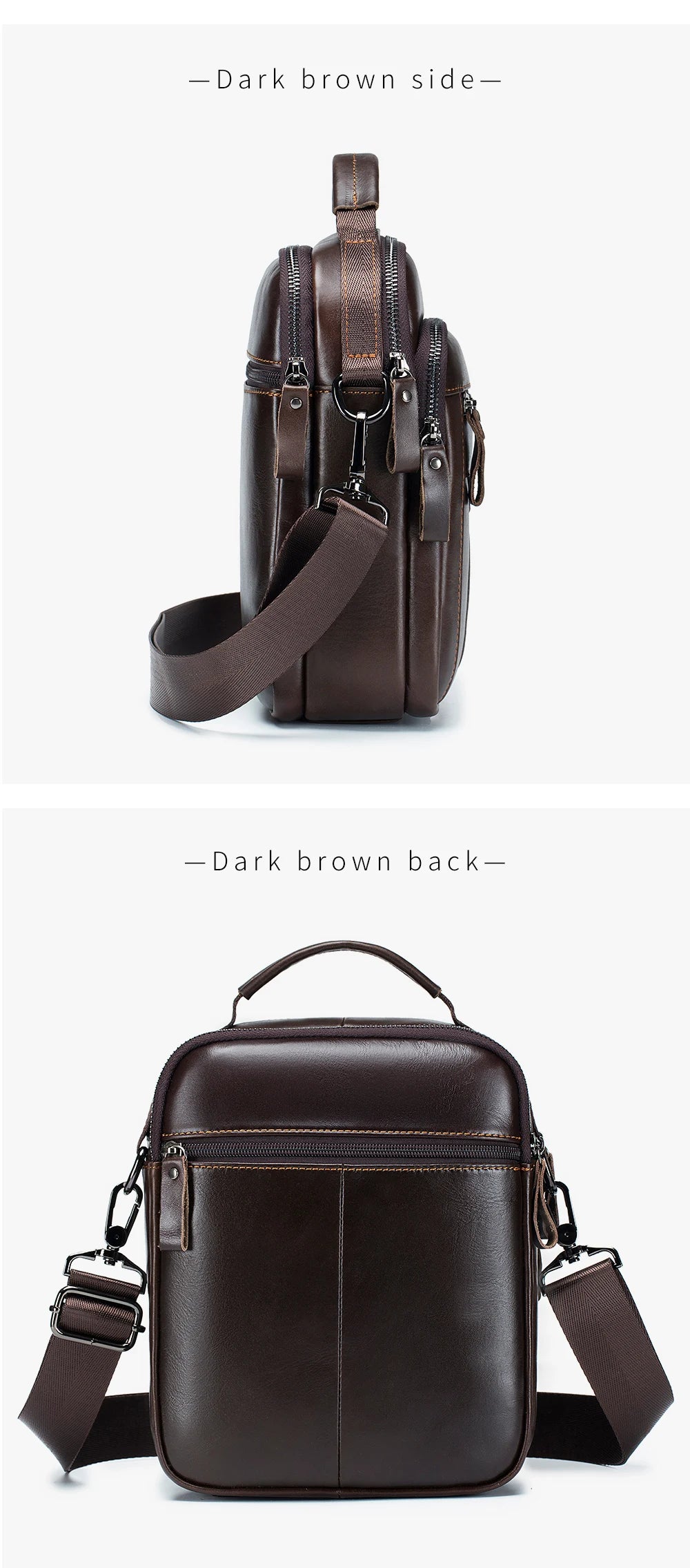 Men's Retro Cowhide Leather Crossbody Bag – Trendy Shoulder Bag