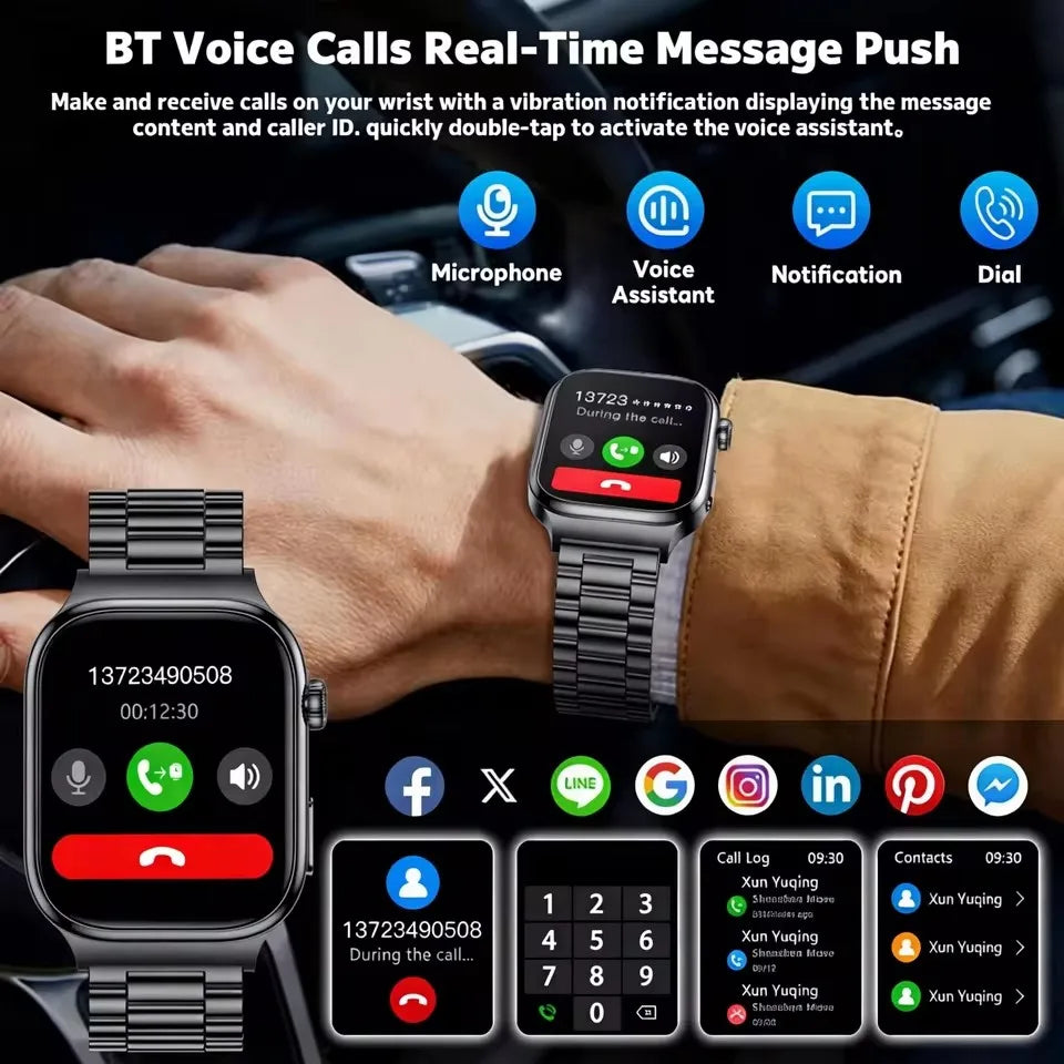 AMOLED Health Smartwatch with ECG, Blood Oxygen, Blood Pressure & Body Fat Tracking