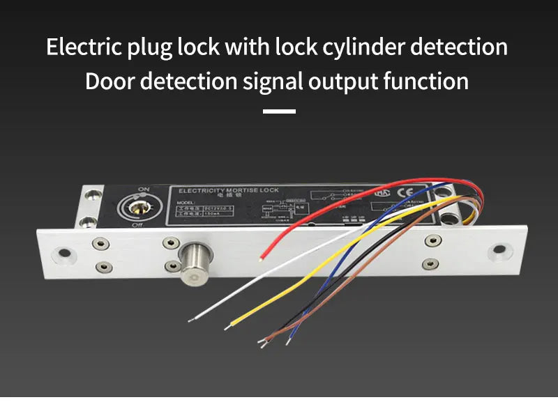 12V Fail Secure Electric Drop Bolt Lock for Electronic Door Access Control System Deadbolt Lock with Mechanical Key Time Delay