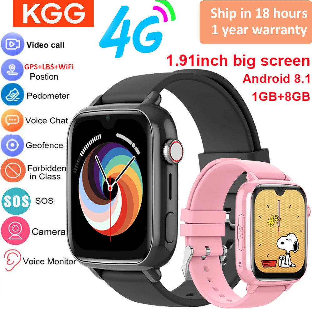 4G Kids GPS Smart Watch with Video Call & SOS