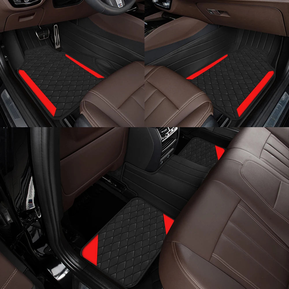 Luxury PU Leather Car Floor Mats 4pcs – Left-Hand Drive
