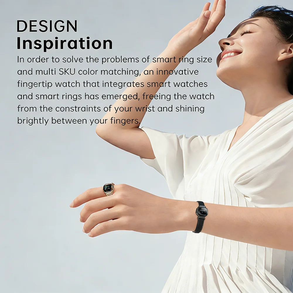 2026 New Smart Watch Ring 0.49" OLED Screen, Heart Rate Blood Oxygen Sleep Health Monitoring, 5ATM Waterproof, Multiple Sport