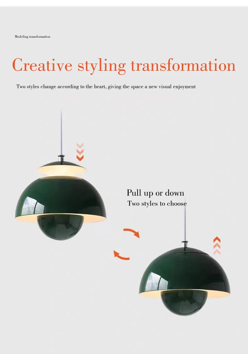 Nordic Semicircle Pendant Light – Modern Hanging Lamp for Living Room & Bedroom