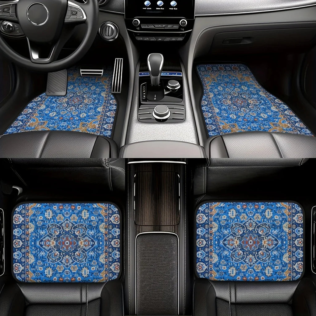 Car Floor Mats 4 Pieces Stylish Anti-Smudge Anti-Slip Easy To Clean Universal Suitable for All Vehicles