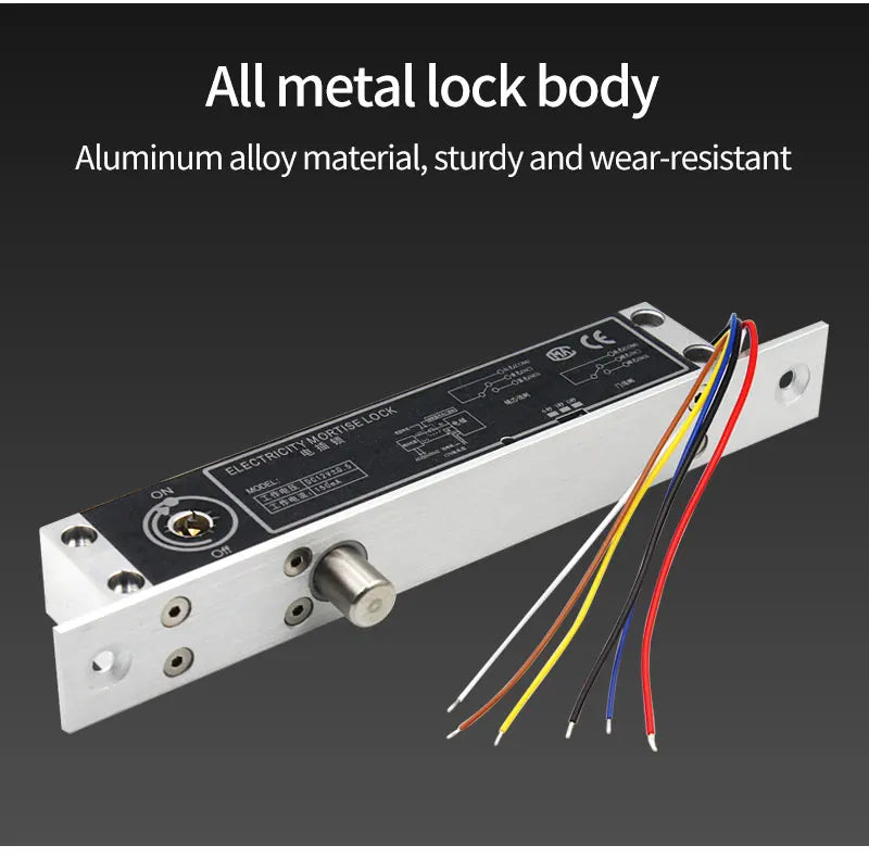 12V Fail Secure Electric Drop Bolt Lock for Electronic Door Access Control System Deadbolt Lock with Mechanical Key Time Delay