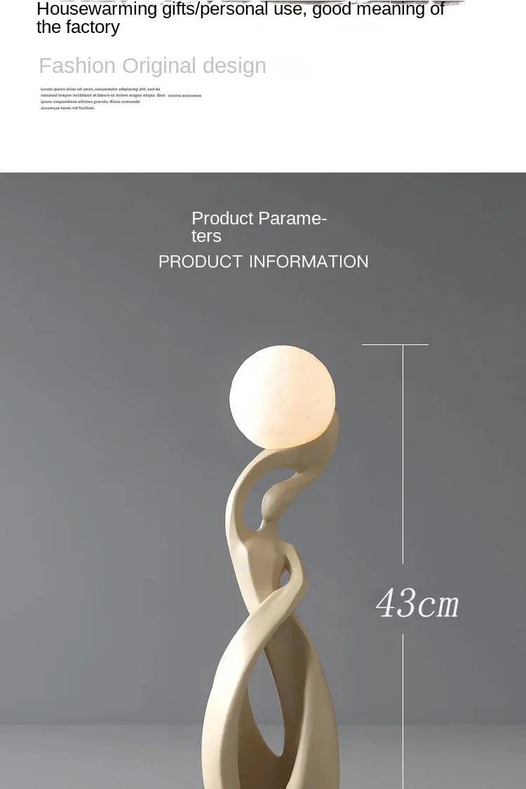 Home Decor Statue Abstract Art Ornaments Nordic Living Room Large Floor Luminous Sculpture Housewarming Gift Interior Figurines