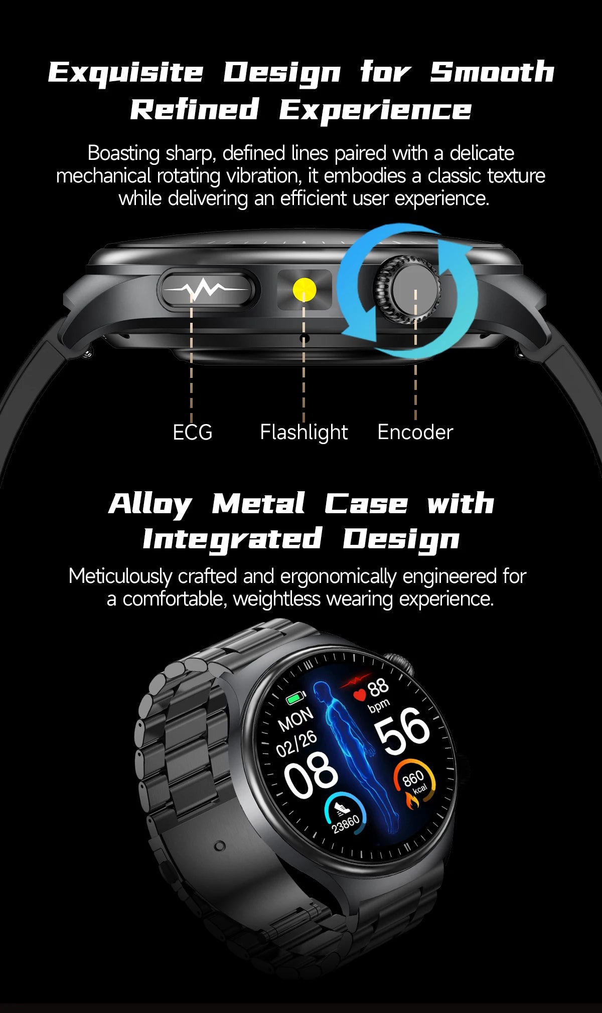 2026 New Diagnosis ECG Smart Watch Sport AI Accurate Uric Acid Blood Pressure Body Fat Five Organ Fitness Waterproof Smartwatch
