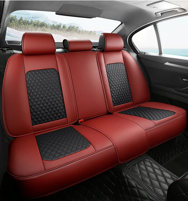Universal Car Seat Covers  Full Covered Durable Leather Seat Cushion for 90% Sedan SUV 8 Colors Set Include Front and Rear Cover