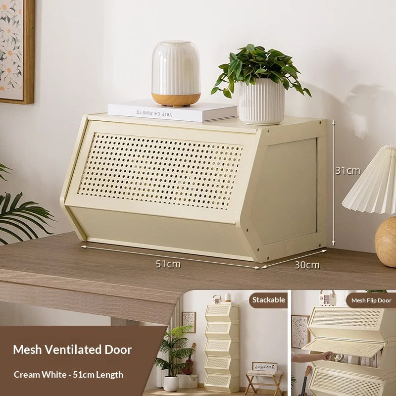 Modern Storage Cabinet Bookcase – Display Dresser with Adjustable Shelves & Doors