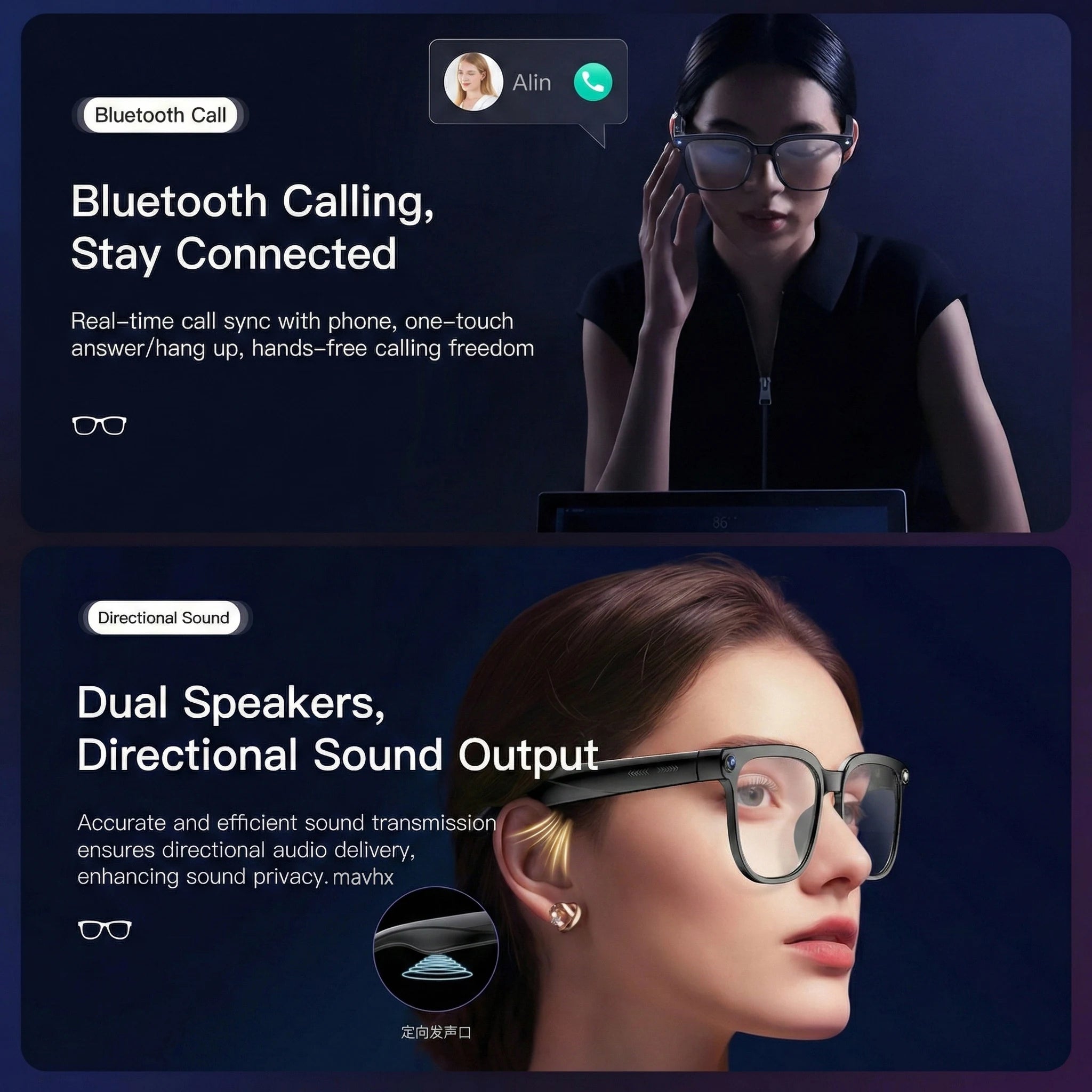 2026 New Smart AI Glasses with 8MP HD Camera 1080P Video Recording ChatGPT Integration Bluetooth Eyewear Business Travel Glasses