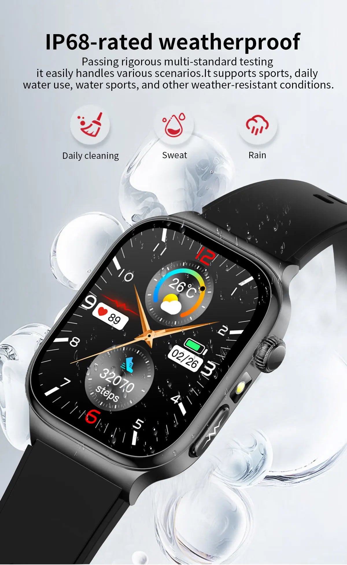 AMOLED Health Smartwatch with ECG, Blood Oxygen, Blood Pressure & Body Fat Tracking