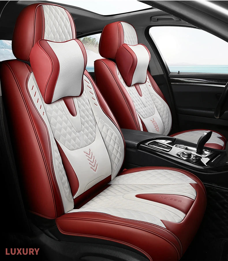 Universal Car Seat Covers  Full Covered Durable Leather Seat Cushion for 90% Sedan SUV 8 Colors Set Include Front and Rear Cover