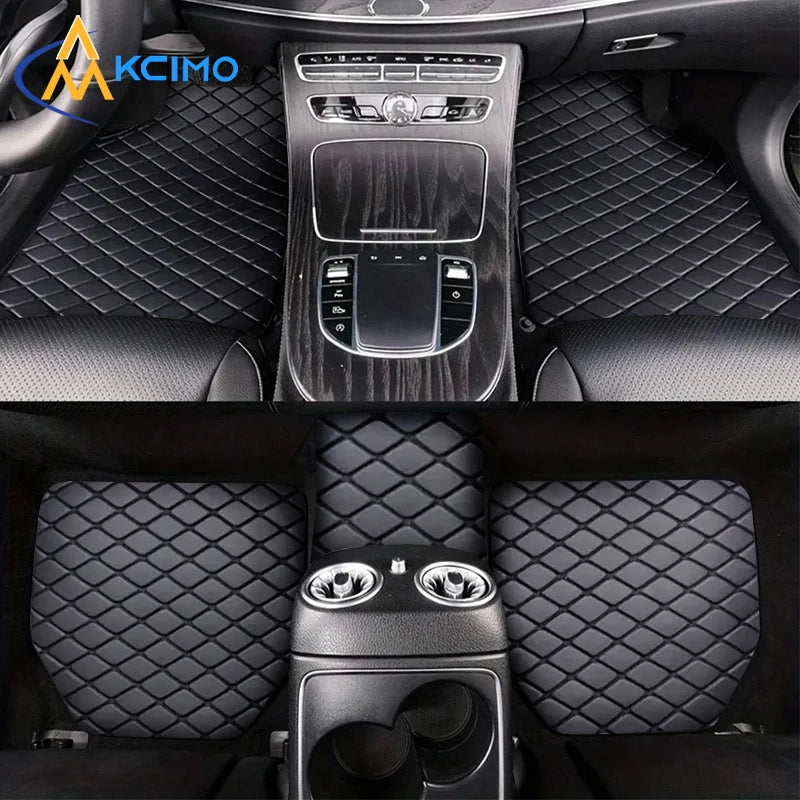 Universal 5Pcs Car Floor Mats PU Leather Waterproof Dust-Proof Auto Carpet Protector pads Fashion Car Interior Accessories