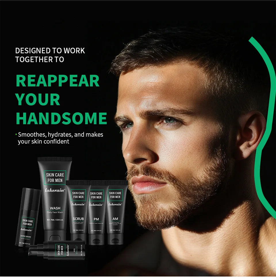Men's Skin Care Kit – 3-in-1 Face Wash, Moisturiser & Eye Cream Daily Set