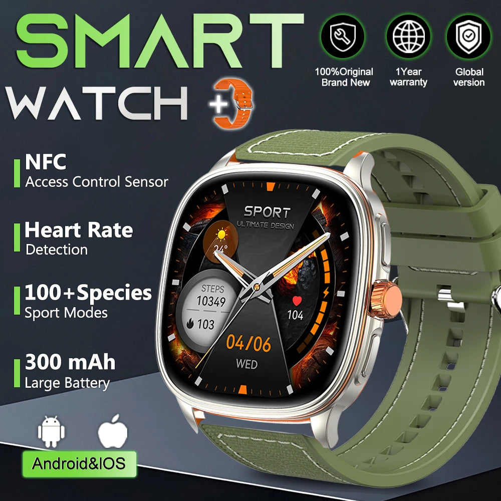 1.39-Inch AMOLED Smartwatch with NFC, Bluetooth Calling & 100 Sports Modes