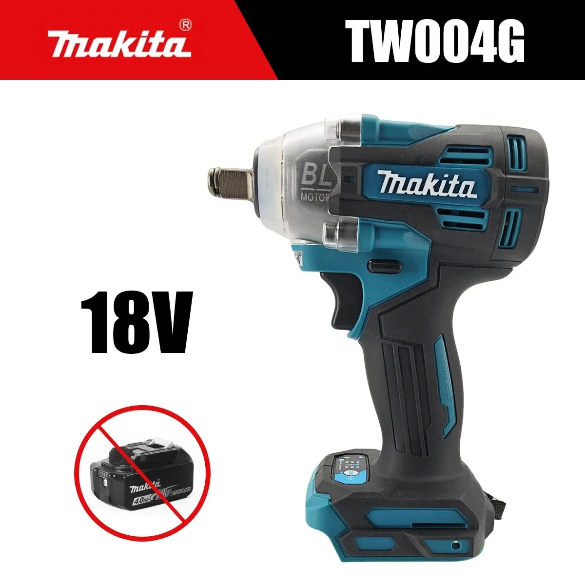 Makita 18V TW004G Brushless Electric Impact Wrench — High Torque Wind Cannon