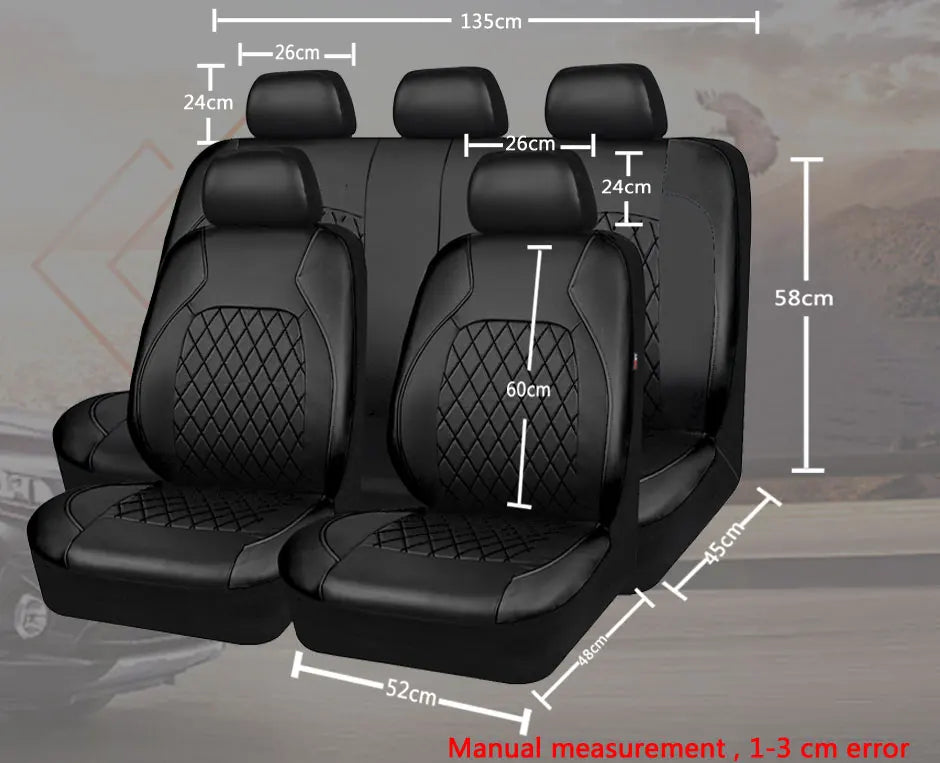 SEAMETAL Full-Surrouded Car Seat Cover Breathable Leatherette Seat Cushion Anti Scratch Seat Protector Cover for Sedan Suv Truck