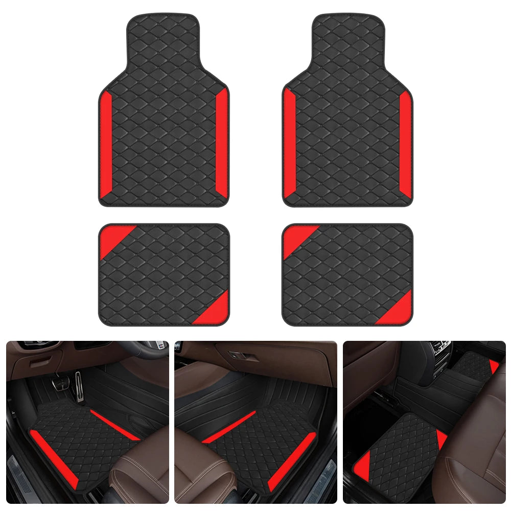 Luxury PU Leather Car Floor Mats 4pcs – Left-Hand Drive