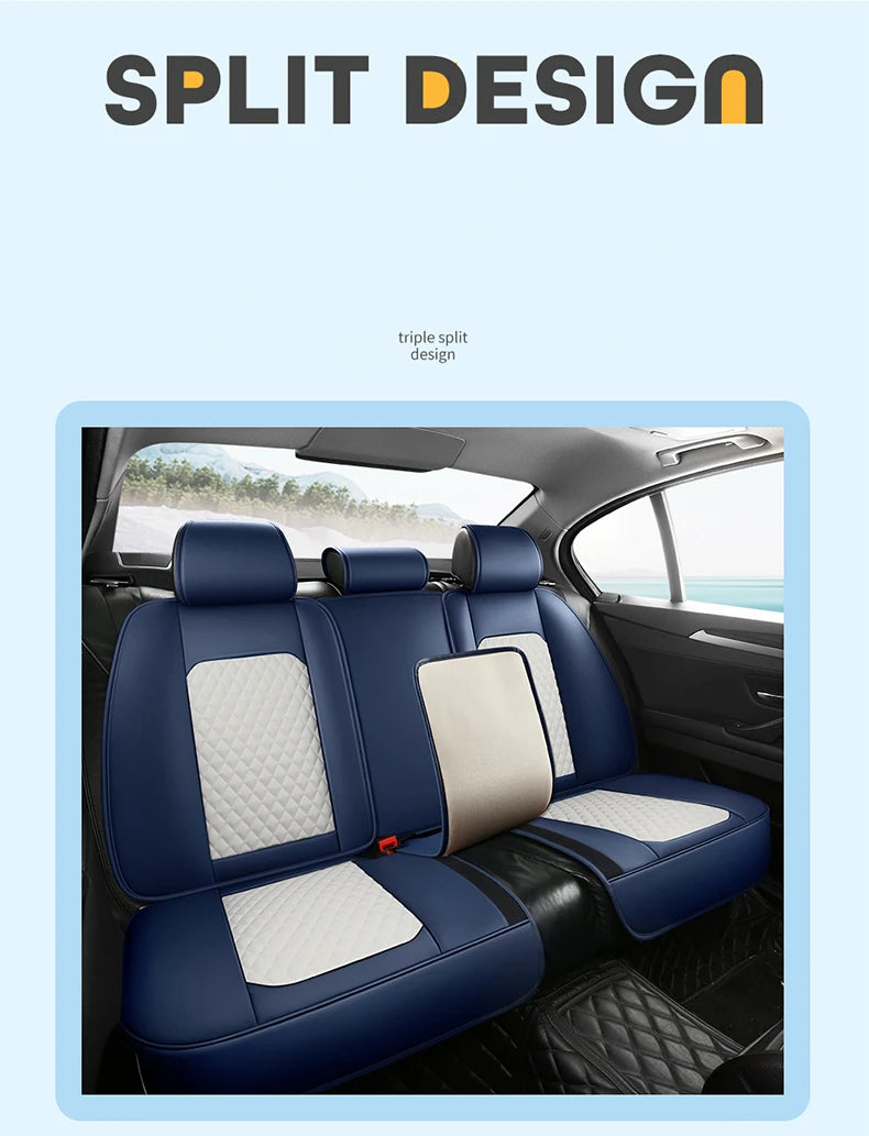 Universal Car Seat Covers  Full Covered Durable Leather Seat Cushion for 90% Sedan SUV 8 Colors Set Include Front and Rear Cover