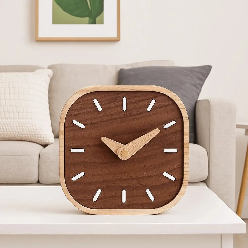 Home Decoration Retro Tabletop Clock Exquisite Decorative Bedside Table Clock Wooden Silent Clocks Home Decor