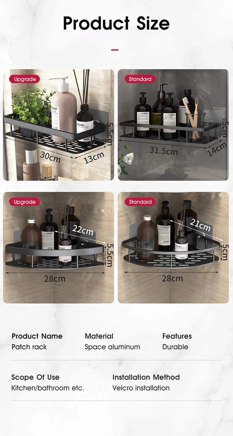 Bathroom Storage Rack No Drill Shelves Wall Mount Corner Shelf Shower Holder For WC Shampoo Organizer Bathroom Accessories