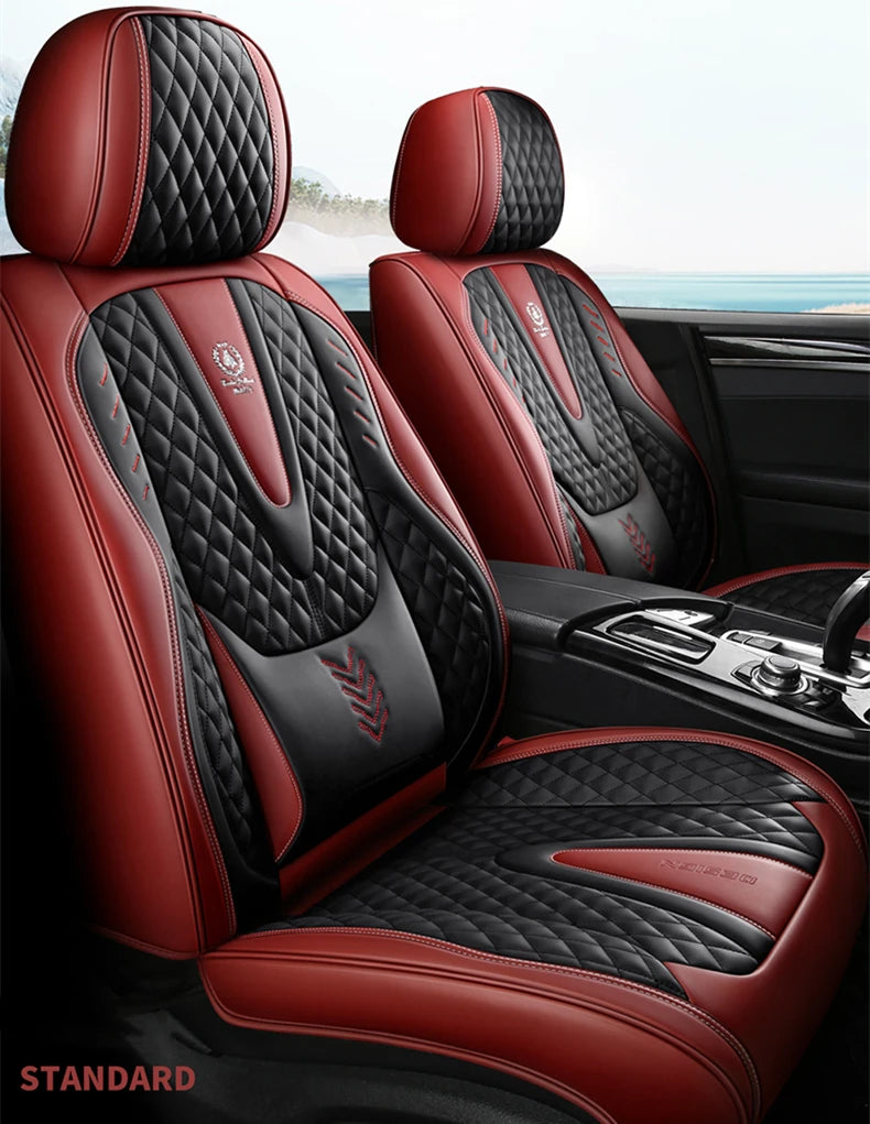 Universal Car Seat Covers  Full Covered Durable Leather Seat Cushion for 90% Sedan SUV 8 Colors Set Include Front and Rear Cover
