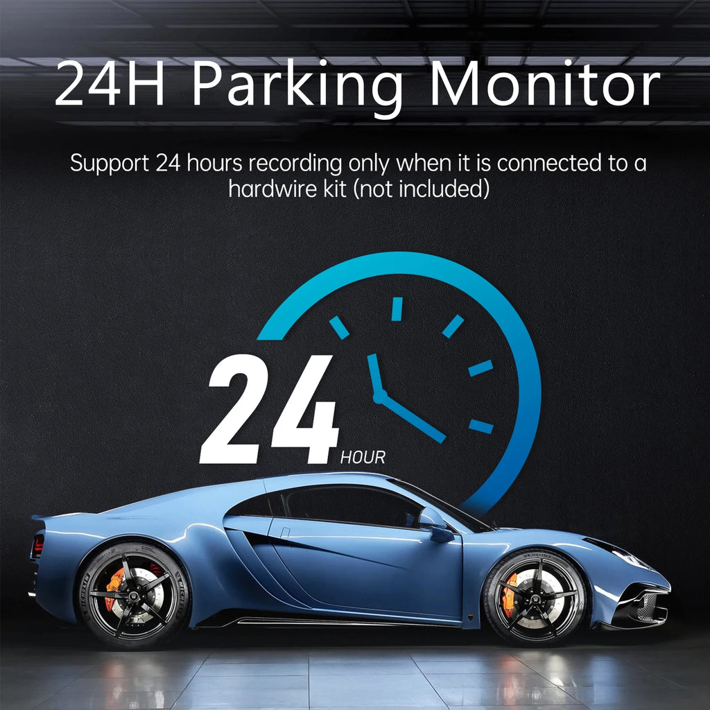 4K Dash Cam for Cars Car Camera Dash Cam WIFI Camera for Car Front and Rear Dash Camera Black Box 24H Parking Mode Recorder