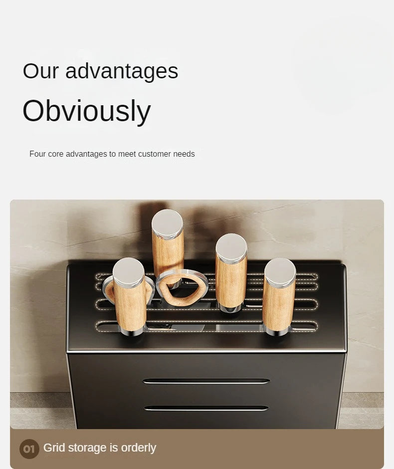 Kitchen Knife Holder Knife Storage Rack No Punching Wall-mounted Storage Box Knife Storage Box Household Knife Storage Seat