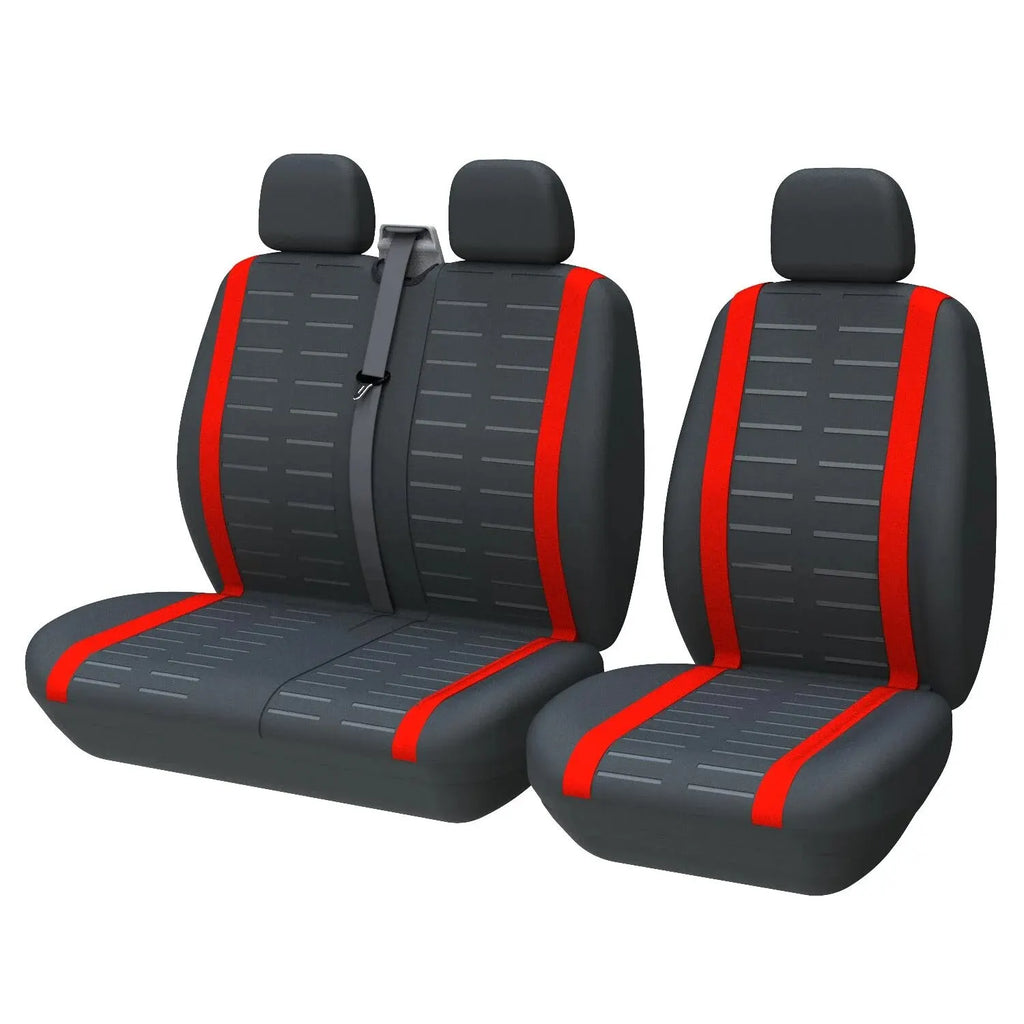 Universal 3D Stripe Seat Covers — Fits Most Vans & Trucks, 2+1 Front Seat Cover Set
