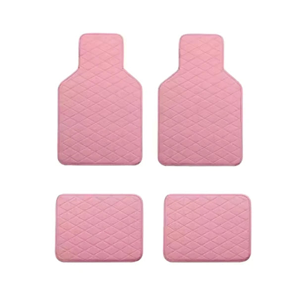 Universal PU Leather Car Floor Mats 4pcs – Multi-Colour