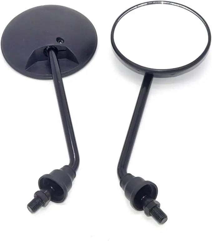 A Pair Black Motorcycle Scooter Mirrors Motorbike Rear View Mirror M8 M10 Round Oval Convex Mirror For Mountain Road Bike Moto