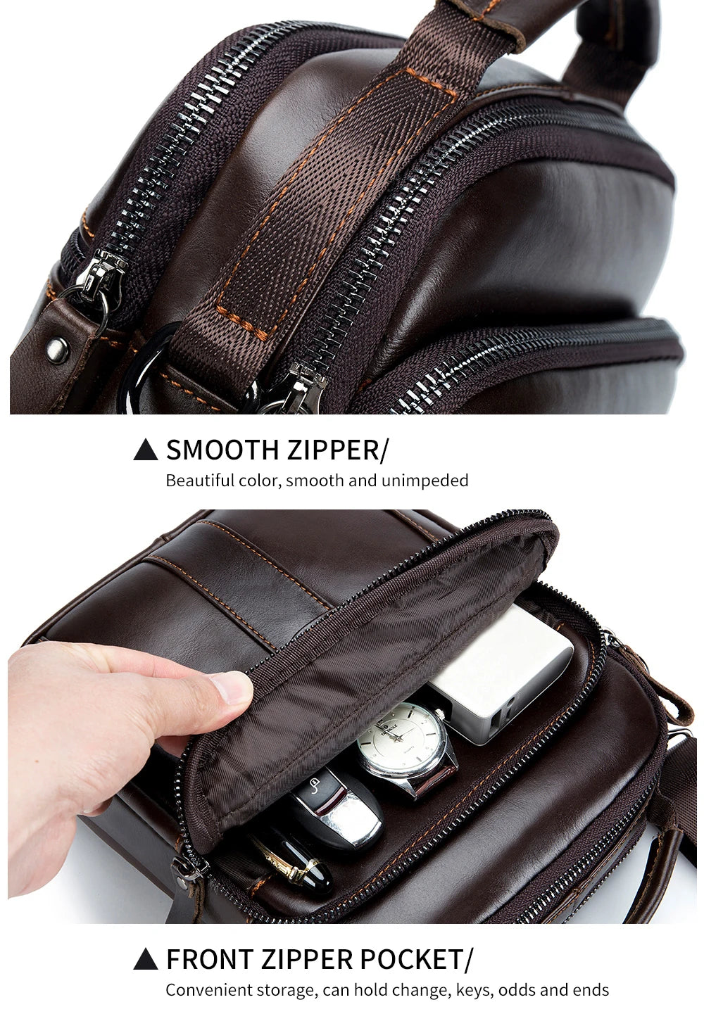 Men's Retro Cowhide Leather Crossbody Bag – Trendy Shoulder Bag