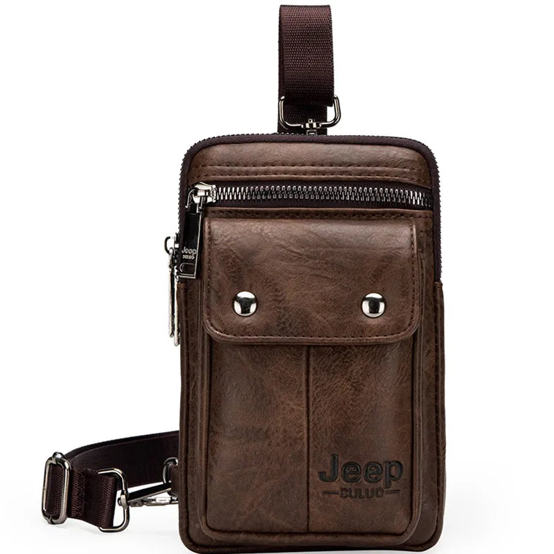 JEEP BULUO Small Multi-function Sling Crossbody Bag Brand Men Shoulder Bag Legs Waist Bag For Man New Fashion Casual Cool Mini