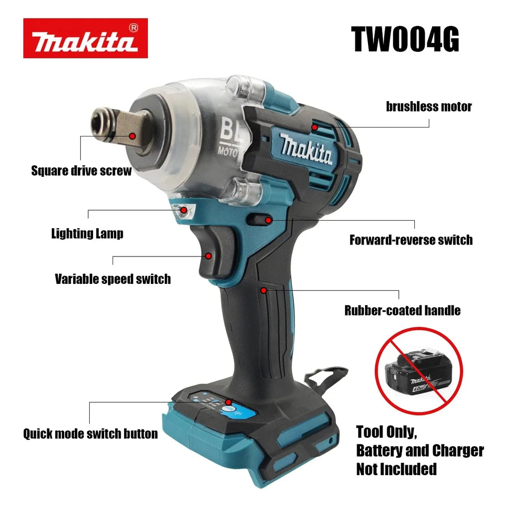 Makita 18V TW004G Brushless Electric Impact Wrench — High Torque Wind Cannon