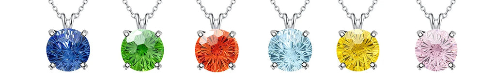 S925 sterling silver sparkle Pyrotechnic cut Cubic Zirconia pendant necklace for women fine jewelry simple classic colorful