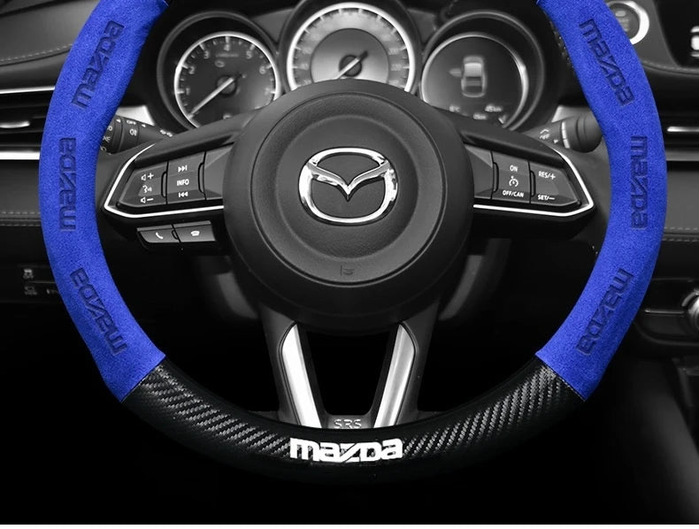 Funda para volante de Mazda – Piel genuina, fibra de carbono, para Axela, CX3, CX5, CX30, MX30