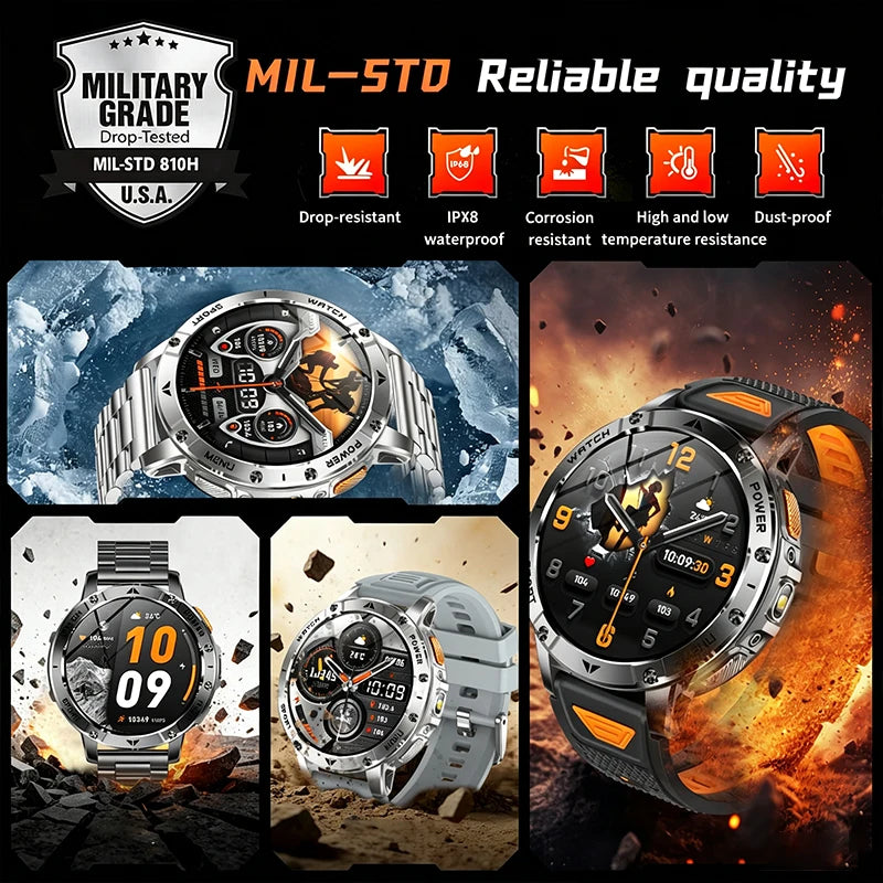 1.7-Inch IPS Smartwatch with Bluetooth Calls, SOS & 120+ Sports Modes
