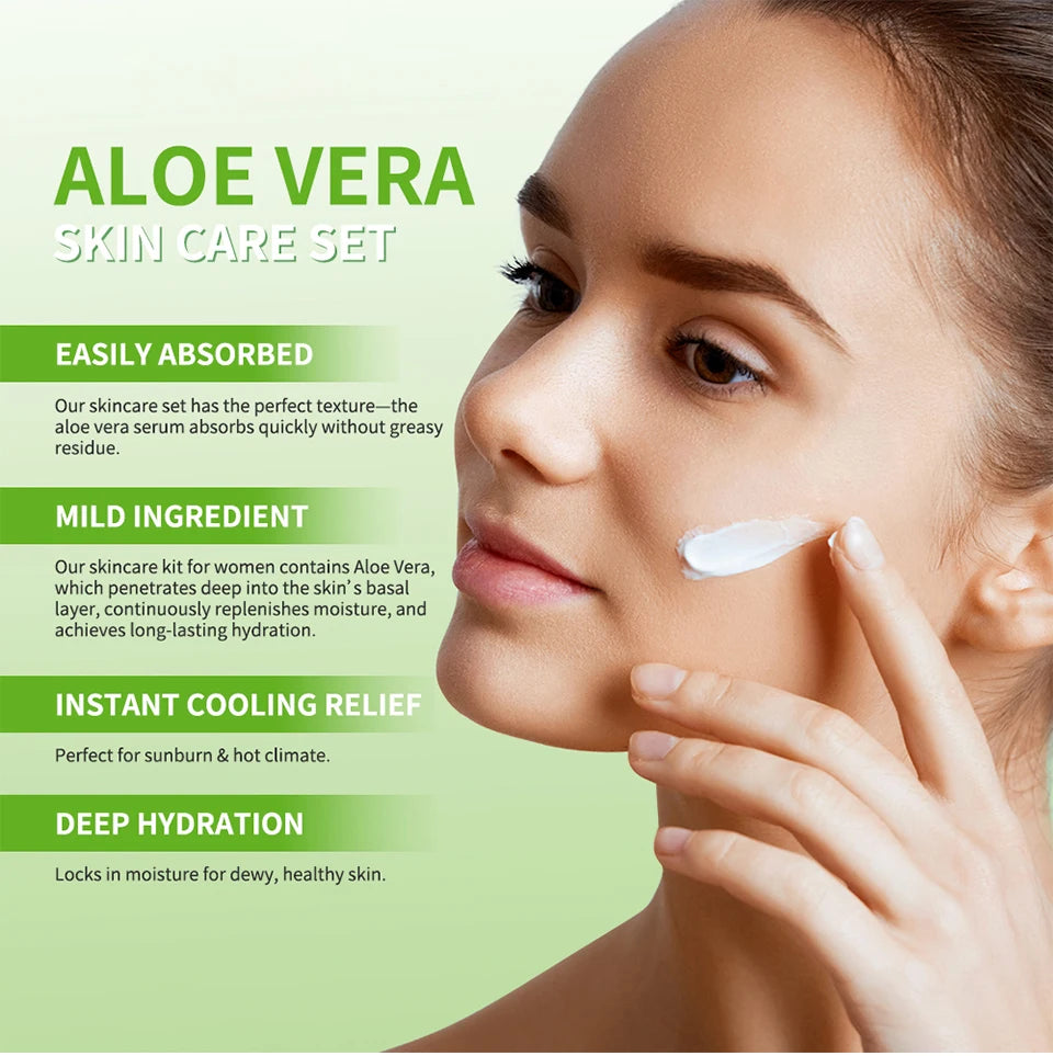 Aloe Vera Skin Care Set – 6-in-1 Deep Moisturising, Brightening & Nourishing Kit