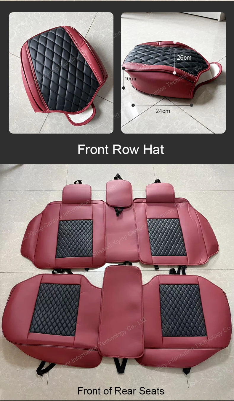 Universal Car Seat Covers  Full Covered Durable Leather Seat Cushion for 90% Sedan SUV 8 Colors Set Include Front and Rear Cover
