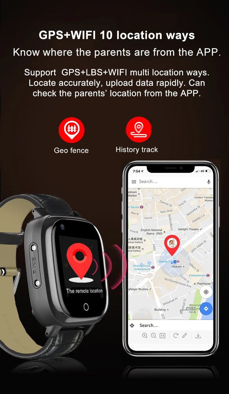 4G Smart Watch for Seniors – SIM Card, GPS Tracking, SOS Alert, Activity & Heart Rate Tracking