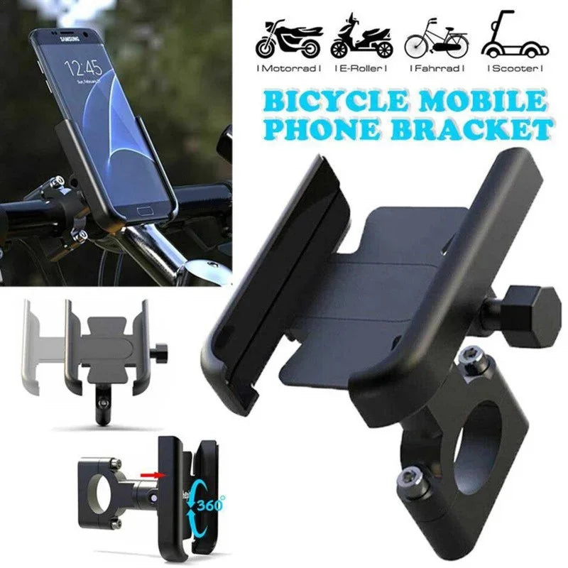 Motorcycle Bike Phone Stand Holder 360 Rotatable Handlebar Aluminum Alloy Phone Holder Rearview Mirror Mobile Cell Phone Bracke
