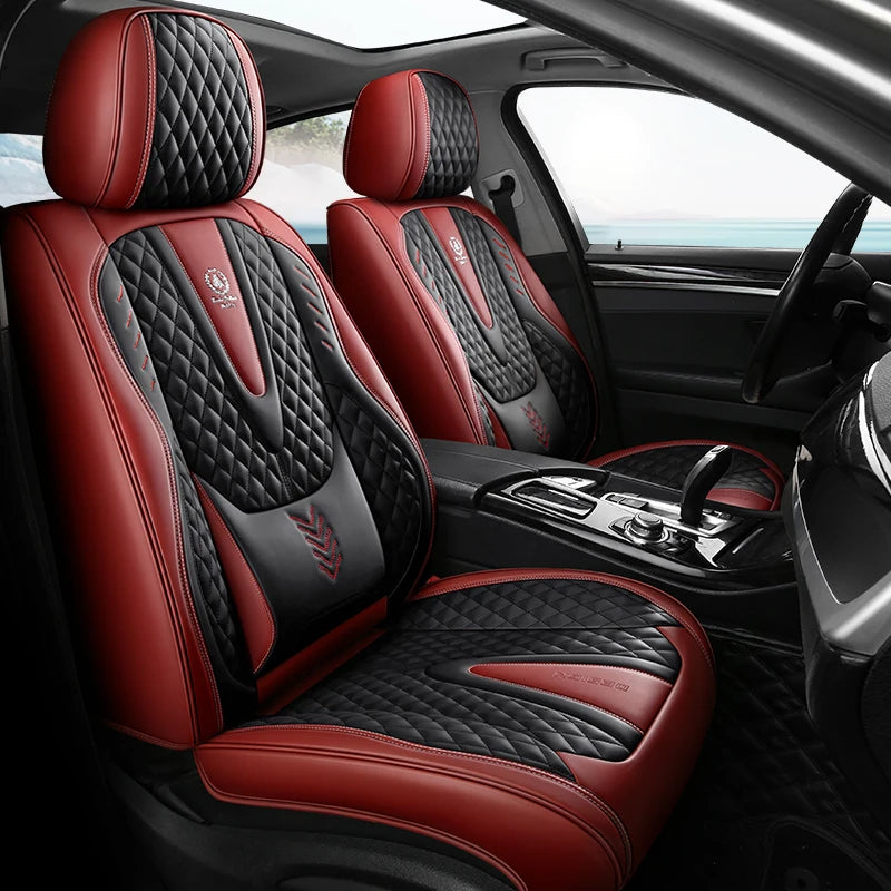 Universal Car Seat Covers  Full Covered Durable Leather Seat Cushion for 90% Sedan SUV 8 Colors Set Include Front and Rear Cover
