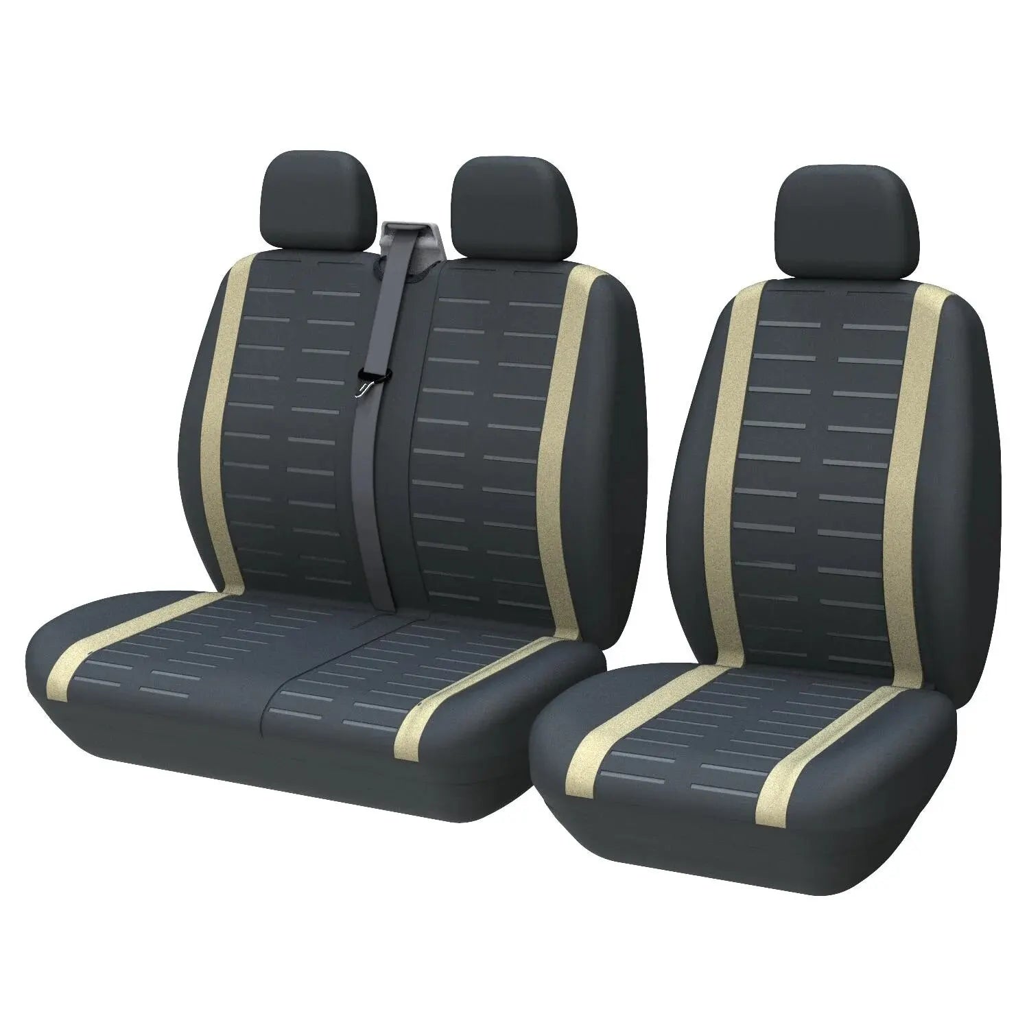 Universal 3D Stripe Seat Covers — Fits Most Vans & Trucks, 2+1 Front Seat Cover Set